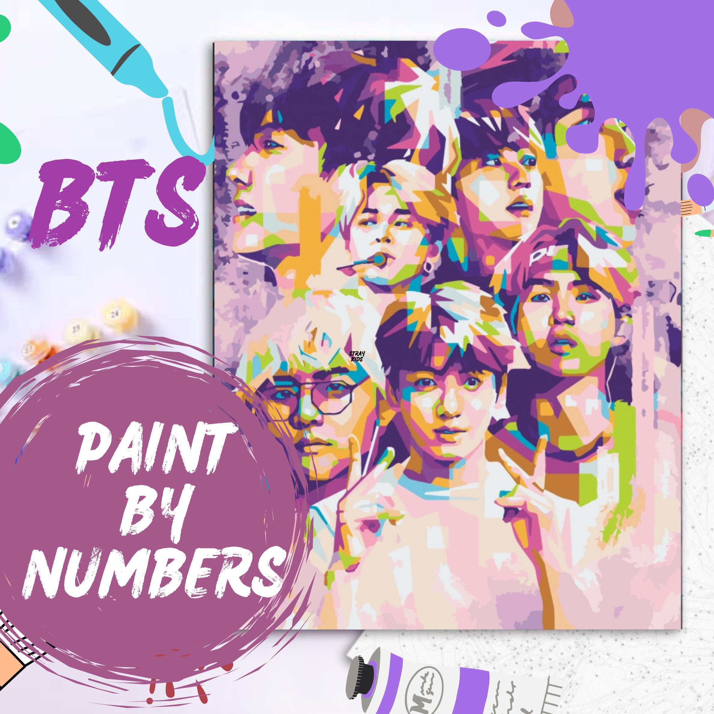 BTS Paint by Numbers Kit: Kpop Army DIY Art (50x40cm) - Etsy