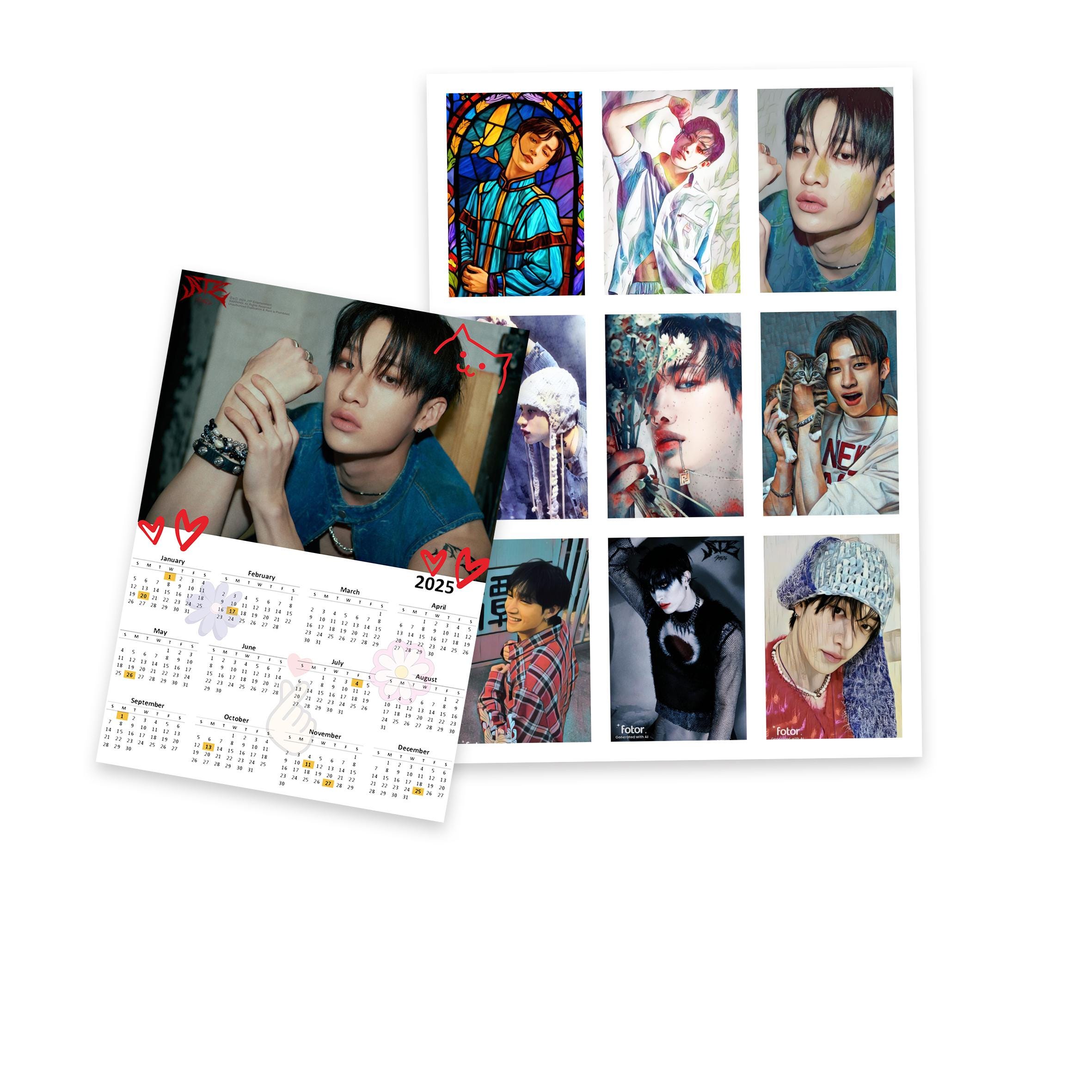 K-POP+アジア Stray Kids - Bangchan collectbook pcholder BK+WH set Stray Kids SKZ Bang Chan Photo ATE Autographed Signed K-POP