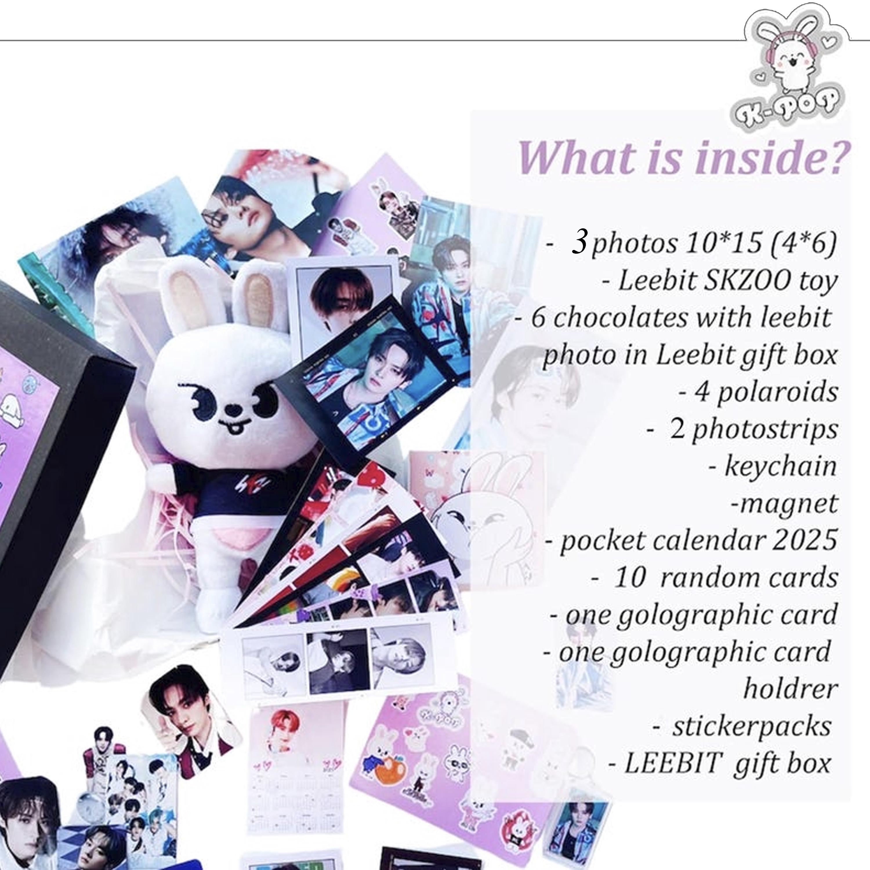 Leebit Skzoo Mystery Gift Box: Stray Kids Kpop Plush & Photos