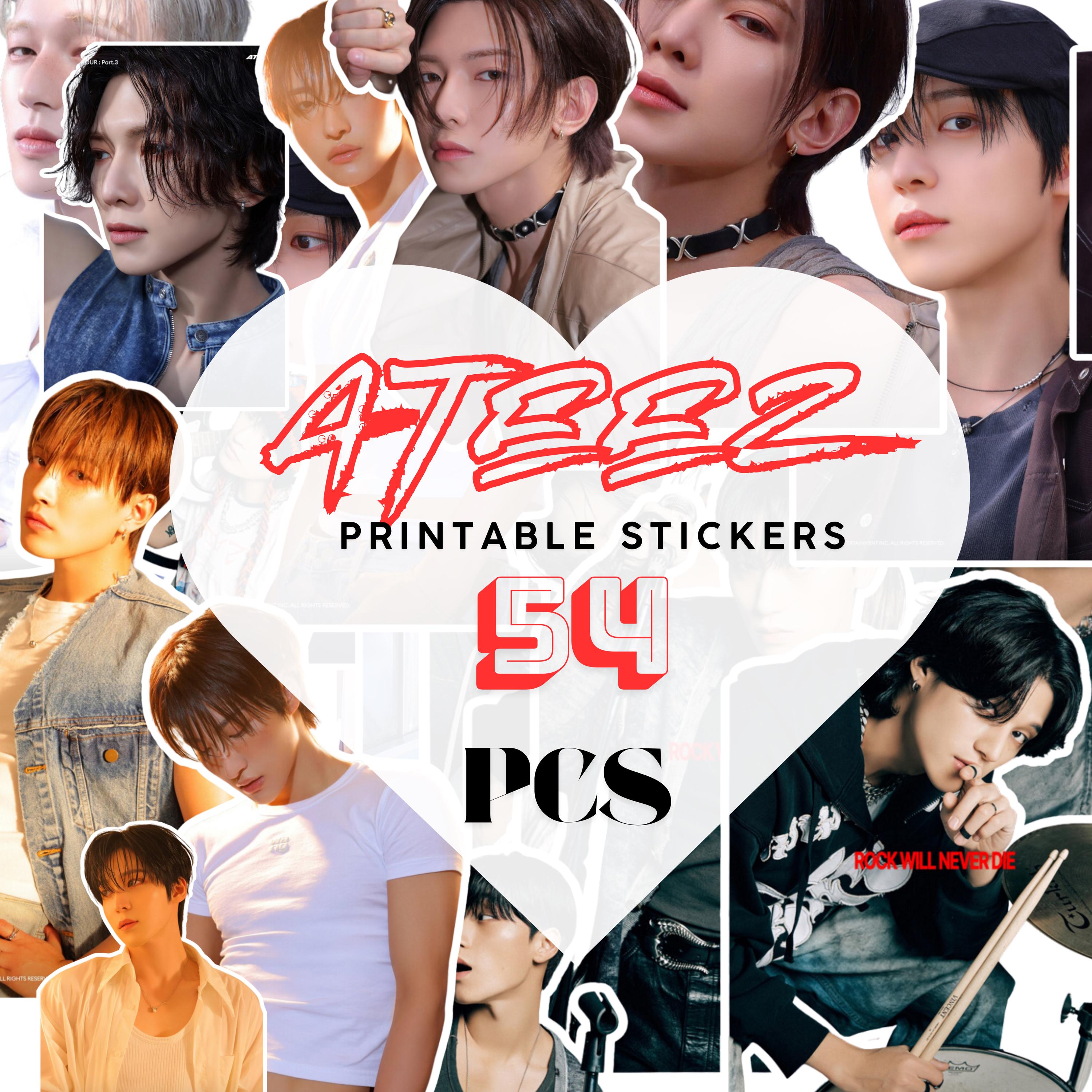 Goden Hour 3 Ateez Stickers Printable Set & Mystery Pack - Digital