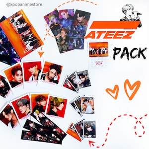 Kpop Ateez Photocard Pack - Ateez The World Ep Album Photocard Set with Ateez Cards and Polaroids