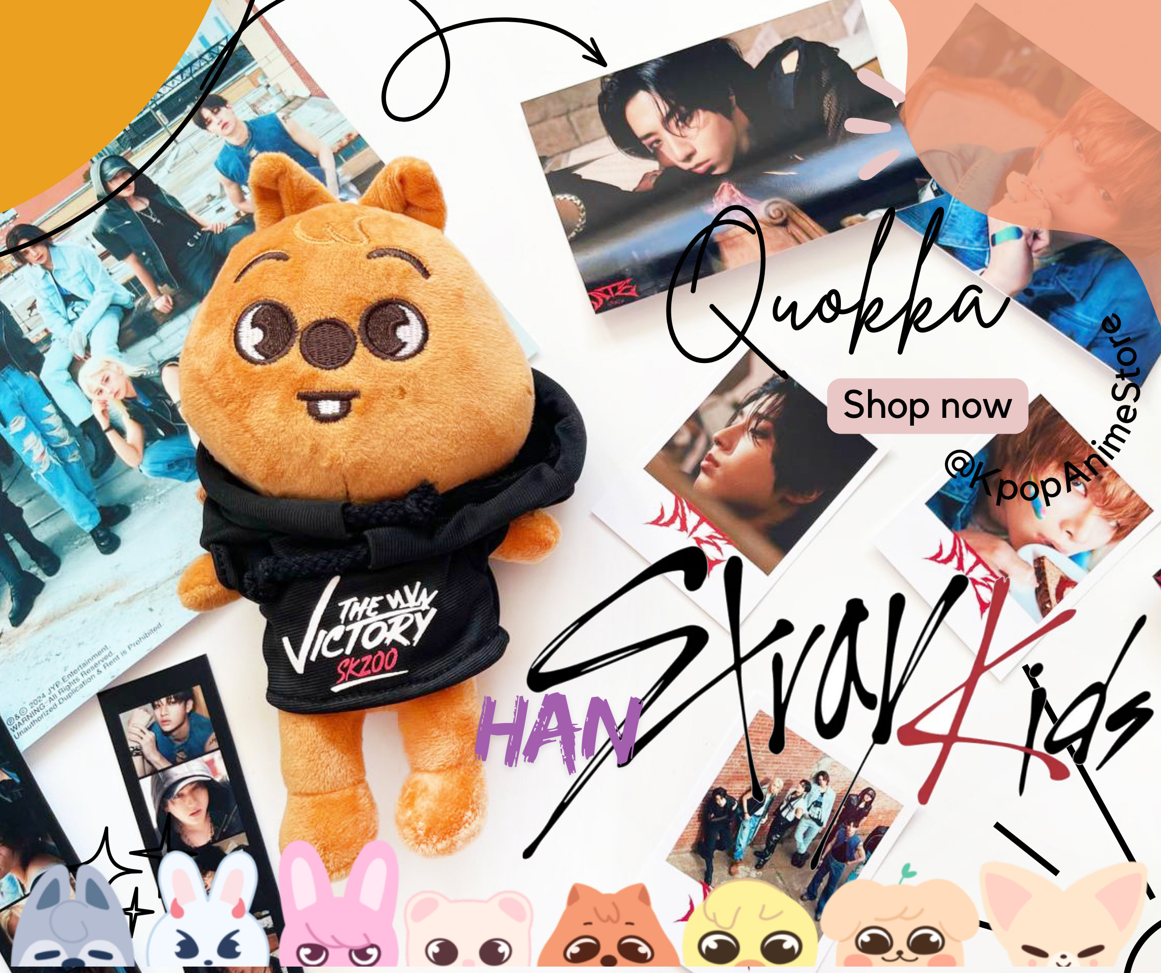 Han Quokka Plush Toy, Han Ji-sung Stray Kids, Kpop Gift for Han Quokka Plush Toy, Han Ji-sung Stray Kids, Kpop Gift for