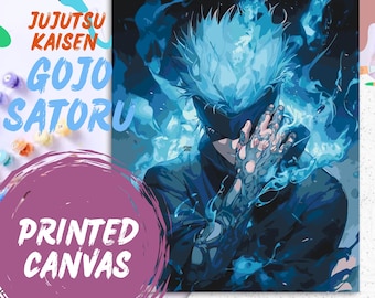 Printed Canvas Gojo Satoru Sorcery Fight Jujutsu Kaisen Anime Art