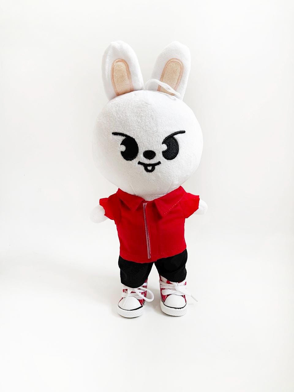 Skzoo Outfit Set – Stray Kids Plush Clothes With Red Sneakers & T