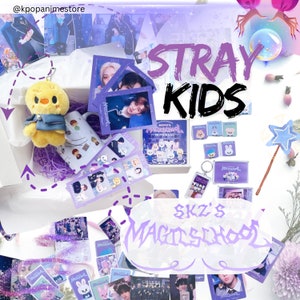 Coffret cadeau école de magie Stray Kids - Boîte Kpop avec jouet école de magie SKZoo et chocolats Stray Kids