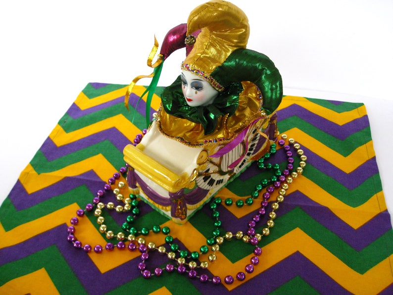 Mardi Gras Party Decoration Centerpiece W Fabric Base Etsy