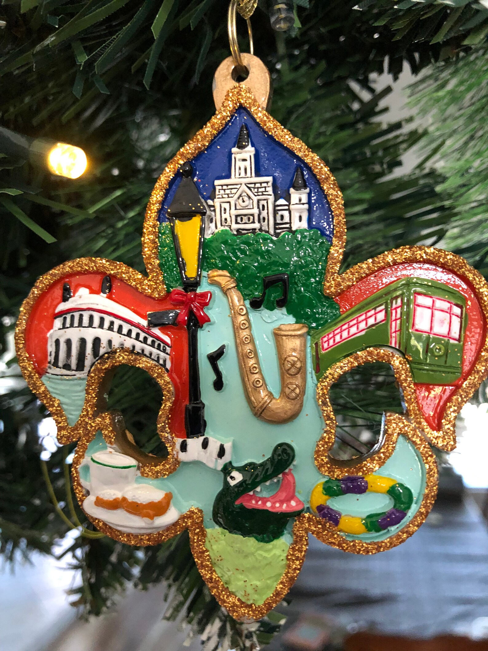 New Orleans Christmas Ornament Gift French Quarter Church Etsy