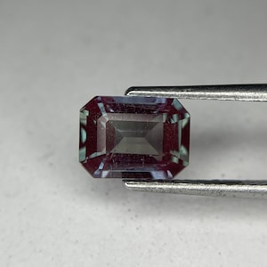 2 Ctw Lab Alexandrite Color Change (Czochralski) Emerald Cut w/ inclusions, 8.5 x 6.3 (mm)