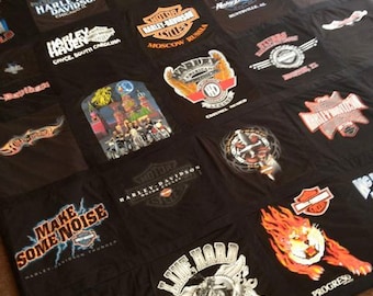 Harley Davidson Themed Memory T Shirt Blanket