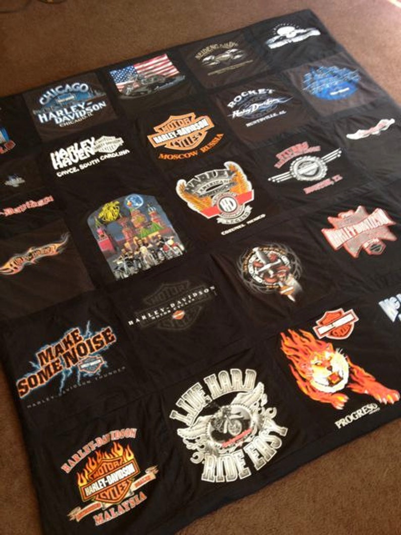 Harley Davidson Themed Memory T Shirt Blanket image 1