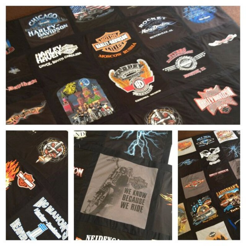 Harley Davidson Themed Memory T Shirt Blanket Etsy