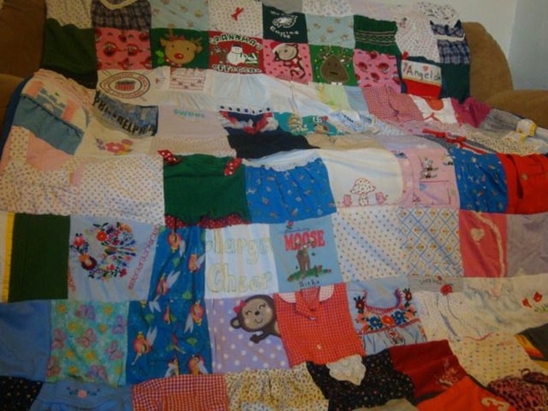 Child's Clothing Memory Blanket T Shirts Onesies Etsy