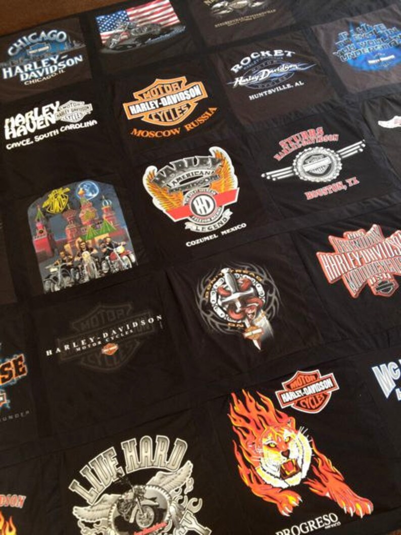 Harley Davidson Themed Memory T Shirt Blanket Etsy