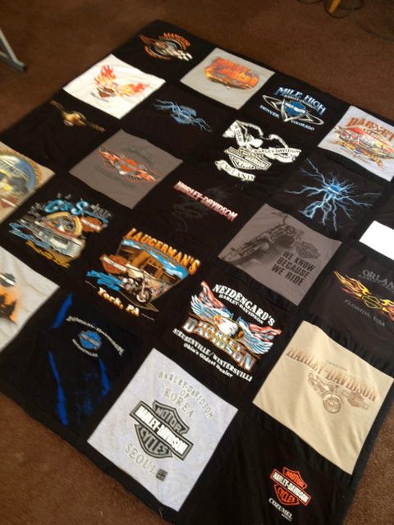 Harley Davidson Themed Memory T Shirt Blanket Etsy