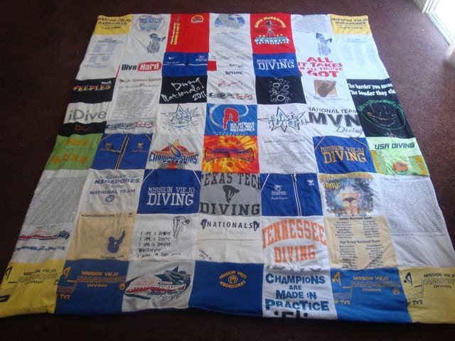 DIVE Memory T-Shirt Blanket custom made to order unlimited | Etsy