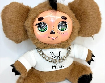 ビンテージドール　チェブラーシカ　チェブラーシュカ　レトロ　ロシア Vintage Cheburashka, Soviet Soft Toy, チェブラーシカ, Russian Toy
