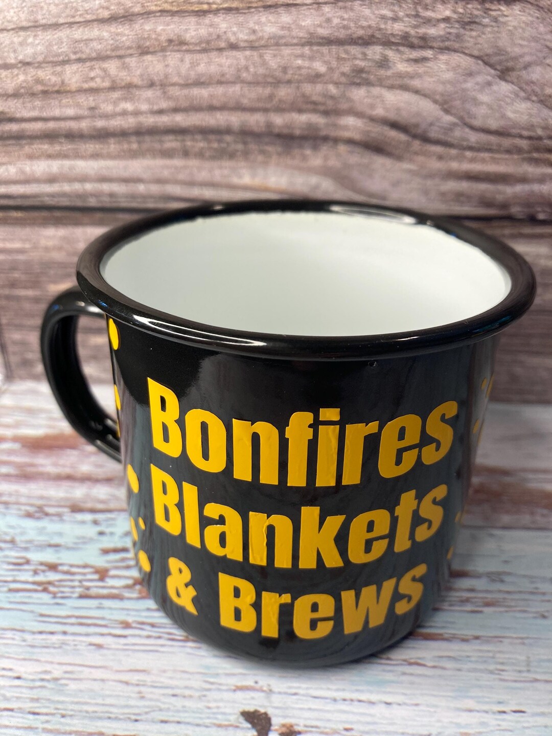 Bonfires, Blankets & Brews 12oz Enameled Fall Themed Cup Etsy