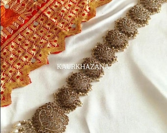 Polki Bridal Braid Choti: Accesorio para el cabello de boda indio Kundan