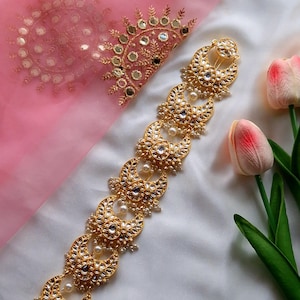 Polki Choti/ Braid Choti / Pakistani Bridal Choti/ Kundan Hair accessories/ Indian Wedding/ Bridal Polki Hair accessories/ Mirror Paranda