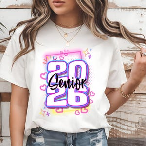 Senior 2026 PNG JPG | Class of 2026 Sublimation Design | Graduation Shirt Design | Neon Senior Year Clipart | Digital Download | Senior Gift