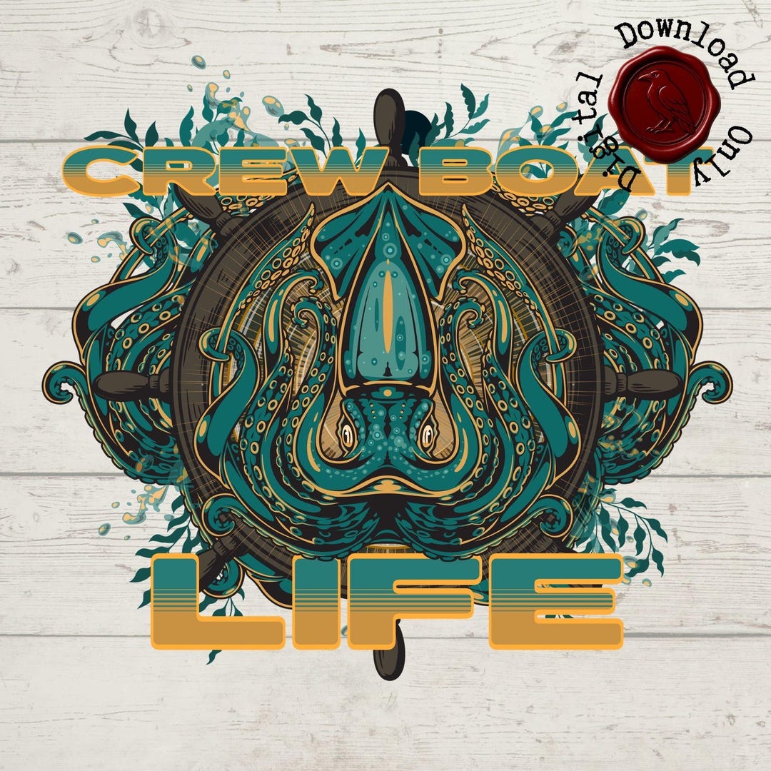 Octopus Rowing Nautical Octopus Ship Wheel Crew Boat Life PNG (digital Download) - Etsy