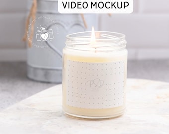 Wideo mockup świecy Lumient Wideo mockup świecy szklanej Wideo mockup 9 oz biała świeca Wideo mockup świecy 9 oz Printify Candle Mockup PSD