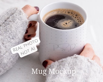 Real Photo Mug Mockup PSD Ceramic Mug Mock Up Photopea Coffee Mug mockup Photoshop Smart Object