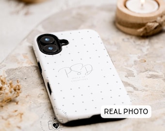 Mockup iPhone 16-telefoonhoesje Mockup stoer hoesje iPhone 16 iPhone-hoesje Printify-telefoonhoesje PSD Smart-model Photoshop Photopea