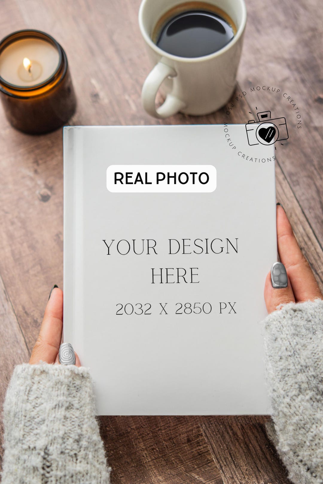 Real Photo Journal Mockup Printify Hardcover Journal Mockup Mock up PSD ...