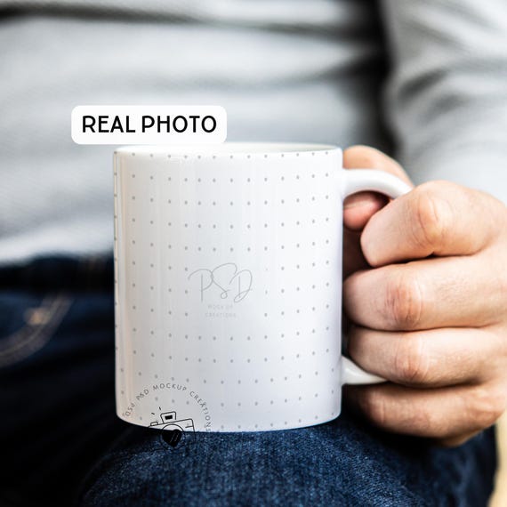 Mug Mockup Male Mockup Printify Mug Masculine Mug Mockup PSD Ceramic Mug Mock Up Photopea Photoshop Smart Object