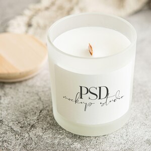 Frosted Glass Candle Mockup Frosted Candle Mockup 11 oz candle mockup Printify Frosted Candle PSD Smart Object Real Photo image 12