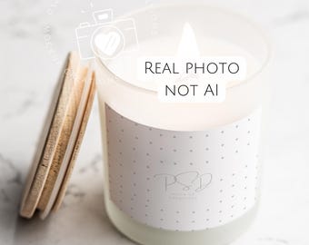 Maquette de bougie de 11 oz Printify Maquette de bougie en verre dépoli Maquette de bougie de 11 oz Objet intelligent PSD JPG PNG Photo réelle