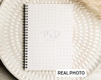 Maqueta de cuaderno de espiral, Printify Real Photo (PSD, JPG, PNG)