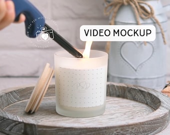 Video Candle Mockup Frosted Glass Candle Mockup Video Mockup Frosted Candle Video 11 oz candle mockup Printify Candle Mockup PSD MP4