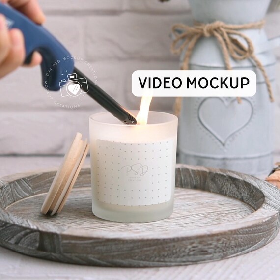 Video Candle Mockup Frosted Glass Candle Mockup Video Mockup Frosted Candle Video 9 oz candle mockup Printify Candle Mockup PSD MP4