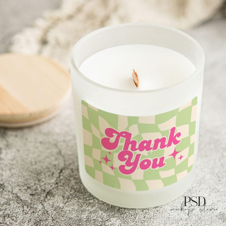 Frosted Glass Candle Mockup Frosted Candle Mockup 11 oz candle mockup Printify Frosted Candle PSD Smart Object Real Photo image 3