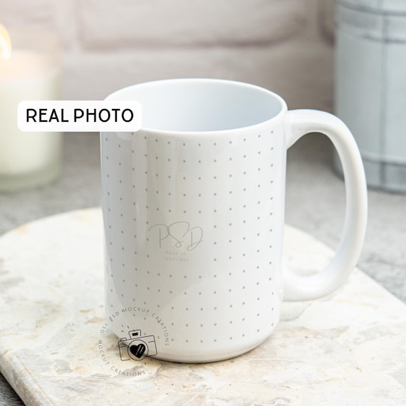 Blank White Mug Mockup 15oz Mug Mockup 15 ounce Cup Mockup Printify Mug  Photoshop Photopea Coffee Mug Smart Object