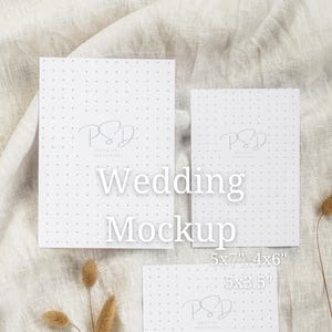 Convite de casamento neutro Mockup Minimal Mock Up Detalhes Cartão RSVP Cartão Convite Mockup Suite Download digital
