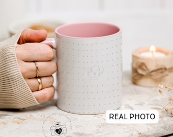 11 oz Pink Mug Mockup Real Photo Pink mug Mockup Pink Accent Mug Printify Mockup PSD Ceramic Mug Mock Up Photopea Coffee Mug PSD