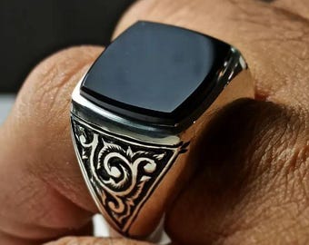  フラワーデザイン シルバー　ブラックアゲート　リング アゲハ 蝶 ティアラ デザイン シルバー925 リング 指輪 【Ageha|アゲハ