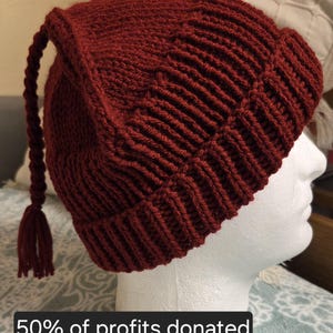 Vintage 1940s Feather Skull Cap Hat Wool Red Yellow Green Black 1940s hat red feather - Gem main image 4