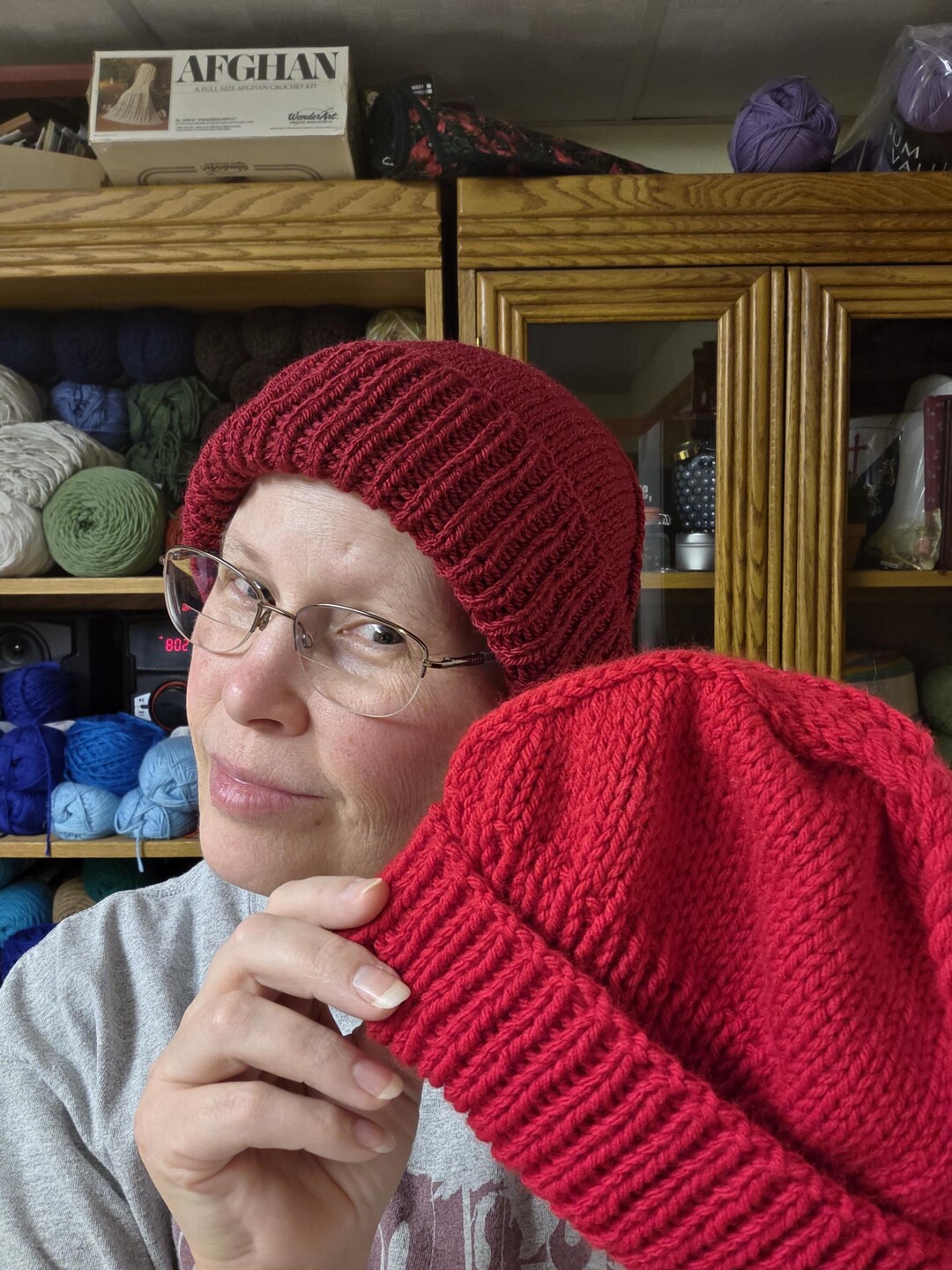 Red Melt the Ice No Kings Hand Knit Hat Inspired by 1940s Norway