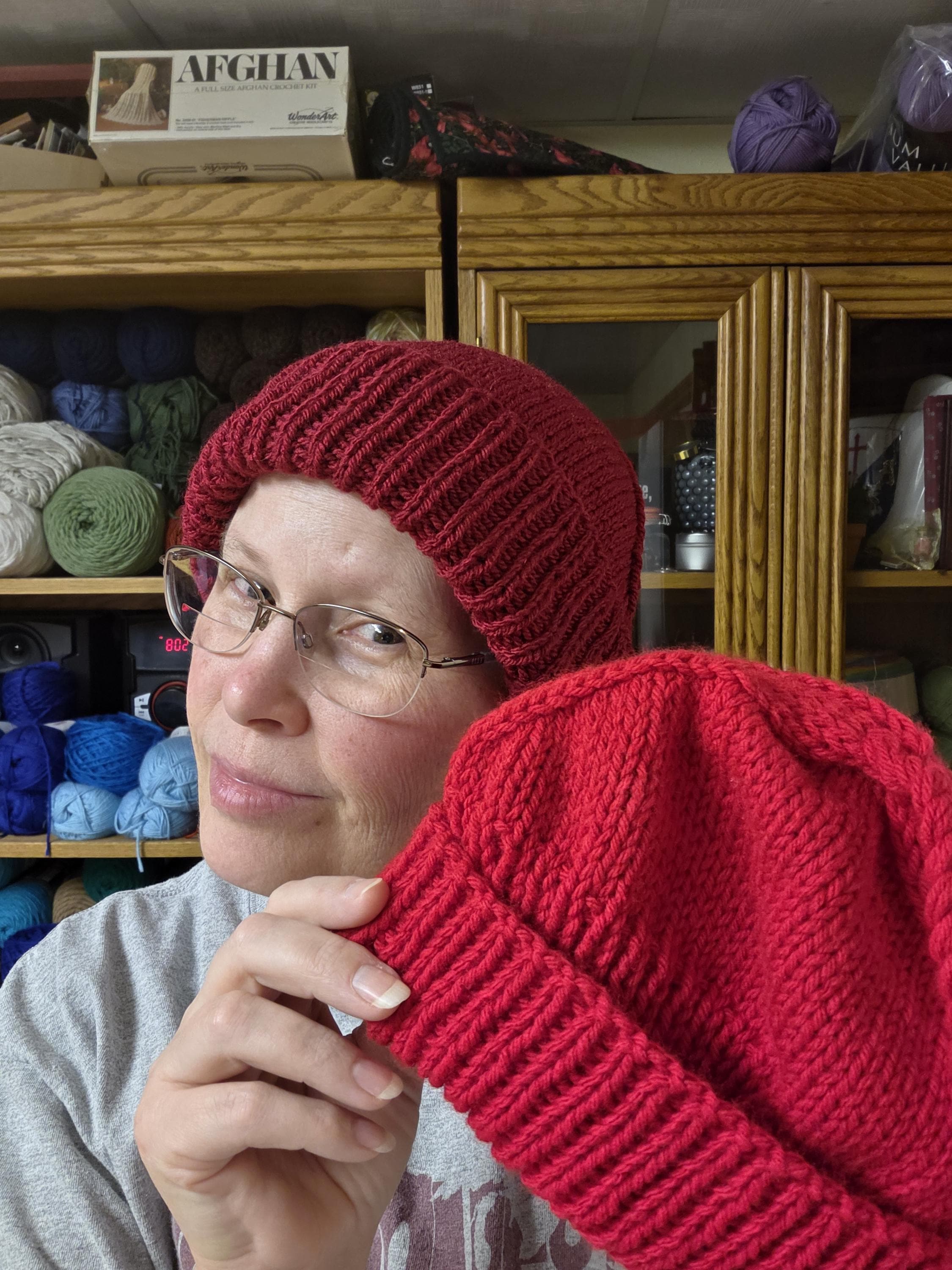 Red Melt the Ice No Kings Hand Knit Hat Inspired by 1940s Norway