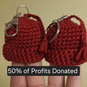 Melt the ICE Mini Crochet Hat Keychain -- No Kings Protest Backpack Charm -- Proceeds Donated