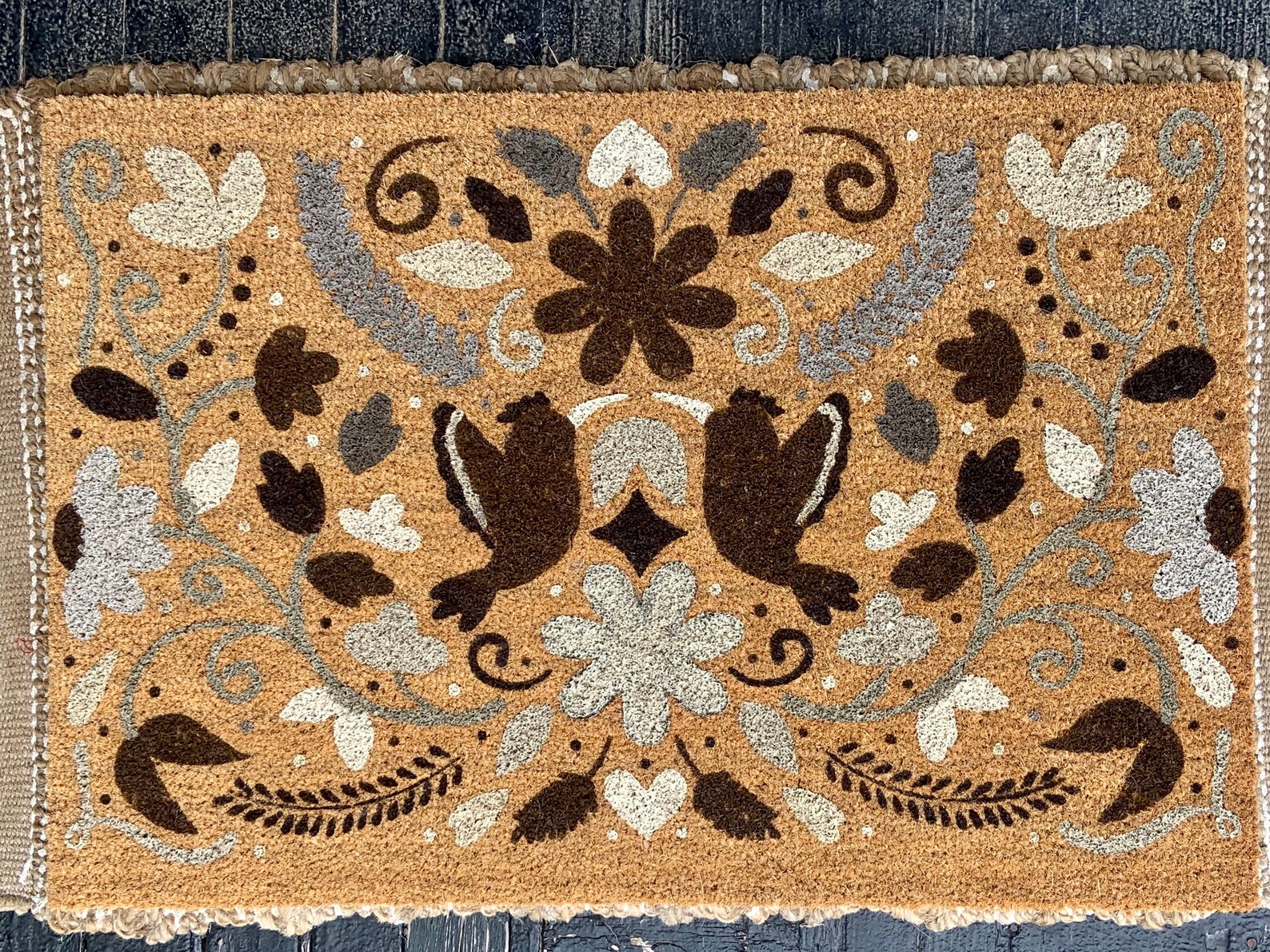 Mexican Print Doormat Hand Painted Doormat Custom Patio Etsy