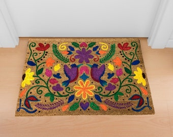 Large Mexican Print Doormat | Hand Painted Doormat | Custom Patio Decor