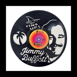 Jimmy Buffett, vinilo reutilizado para crear arte impresionante.