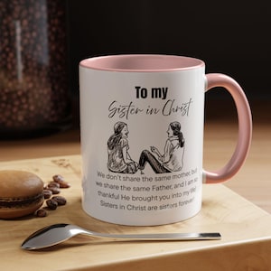 Sister in Christ koffiemok, inspirerend cadeau zus, christelijk koffiekopje, op geloof gebaseerde mok, betekenisvol vriendschapscadeau