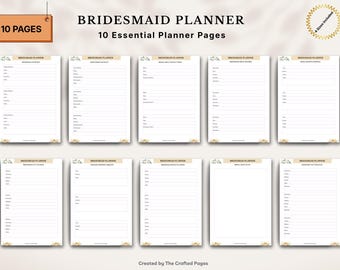 Bridesmaid Planner Printable Bundle, Wedding Organizer, Bridal Party Checklist (Digital Download)