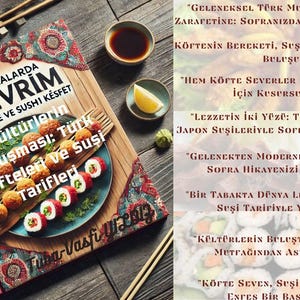 Livro de receitas de almôndegas e sushi